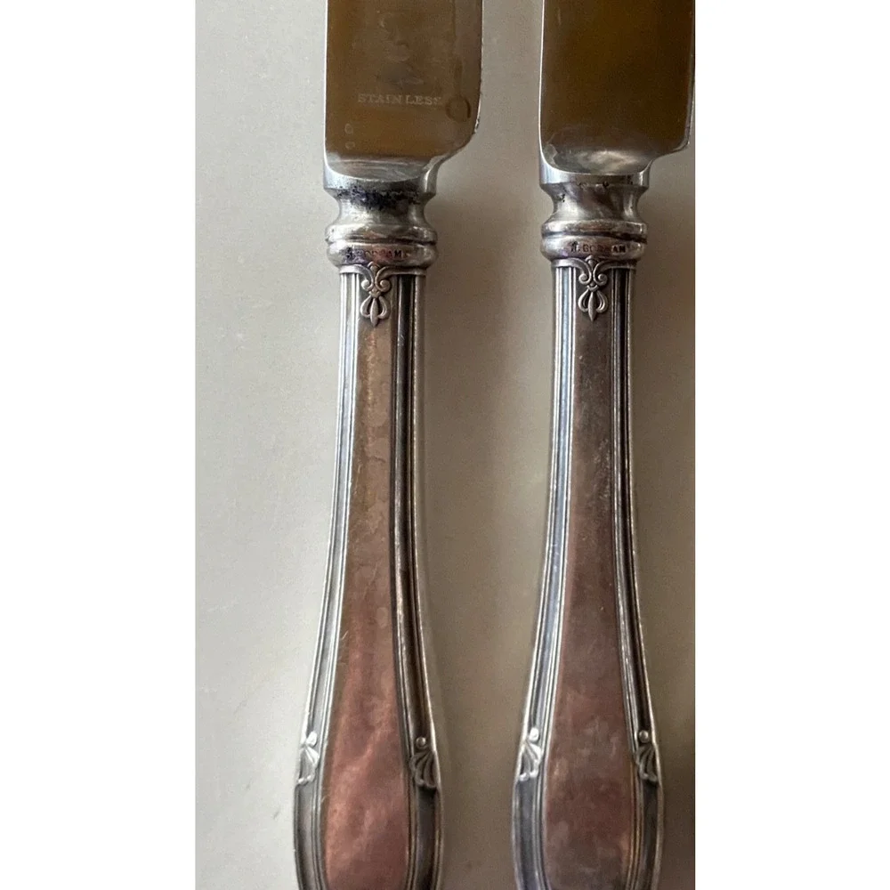 SET 6 DINNER KNIVES! Vintage GORHAM silverplate: PROVIDENCE pattern Monogram 